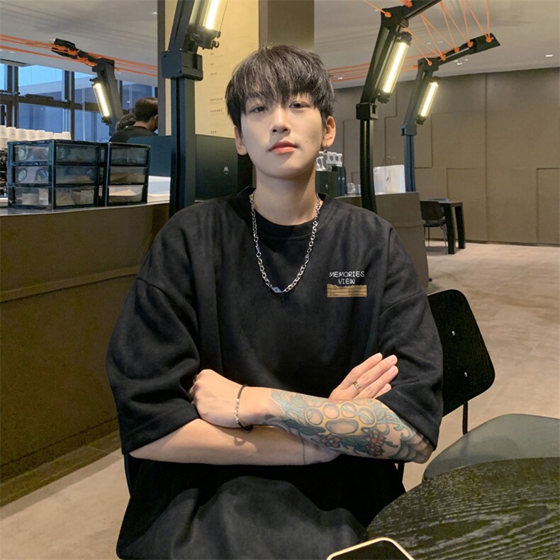 麂皮绒！重磅麂皮绒短袖t恤男 JT472-特p19图片