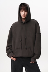 6XL-M美式基础百搭设计感小众宽松连帽卫衣男WY52-P60，男装卫衣，电商D206-1