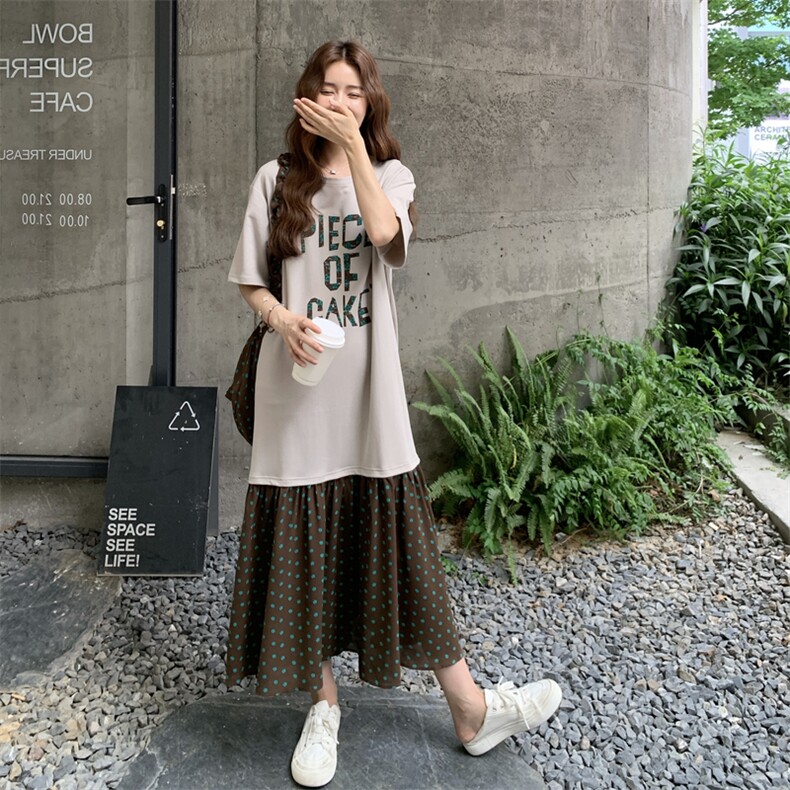 现货带包拼接连衣裙带包2D014-9075-P145-K218,女装连衣裙,2D014