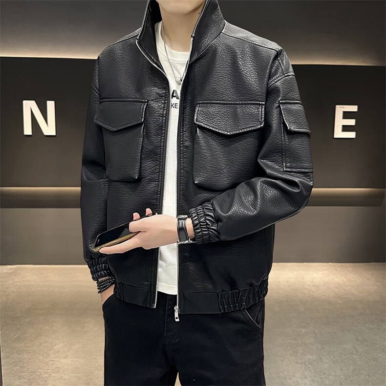 K593-P105秋冬潮流新款翻领PU皮衣男高品质防风百搭夹克外套，男装皮衣，星座507A（原星座306B-2）