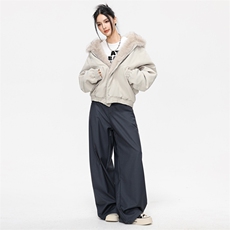2025日系冬季大毛领保暖防风棉衣派克服外套男女同款XY2519-P95，男装棉衣，星座717