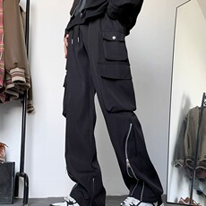 A853-P47拉链冲锋裤子男春季高街潮牌工装裤男款休闲多口袋，男装工装外套，电商B323A