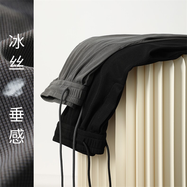 2024春季新款摆拍大码日系直筒阔腿冰丝裤M-5XHK23121-特P35,男装休闲裤,电商A022