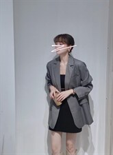 简约微阔小西装，女装西装，驿谷