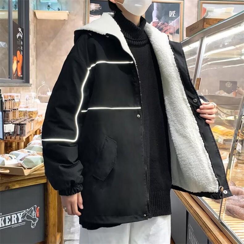 冬季棉衣外套男连帽宽松休闲潮流户外防风加厚保暖夹棉夹克式棉服图片