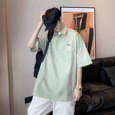 夏季新款ins港风半袖polo衫男潮流短袖t恤潮牌宽松上衣T1270-P33，男装Polo衫，星座512-2