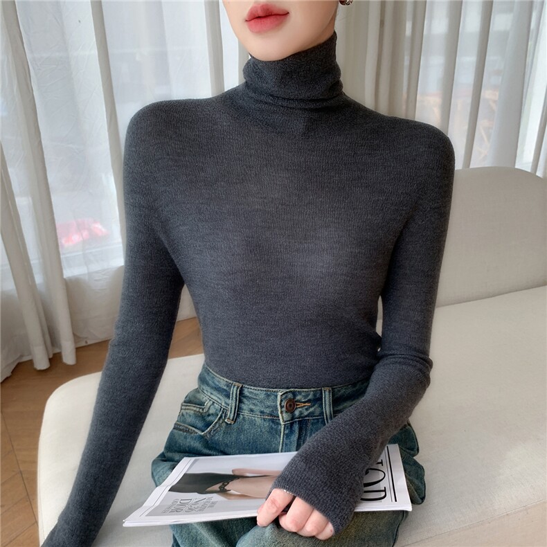 2025年秋季新款百搭扬子无缝肌理堆堆领羊毛衫,女装羊毛衫,轻暖羊绒