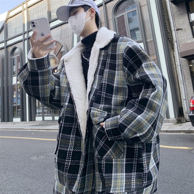 羊羔毛加绒加厚棉服外套男冬季百搭情侣棉衣M166P105控148,男装棉衣,电商A157