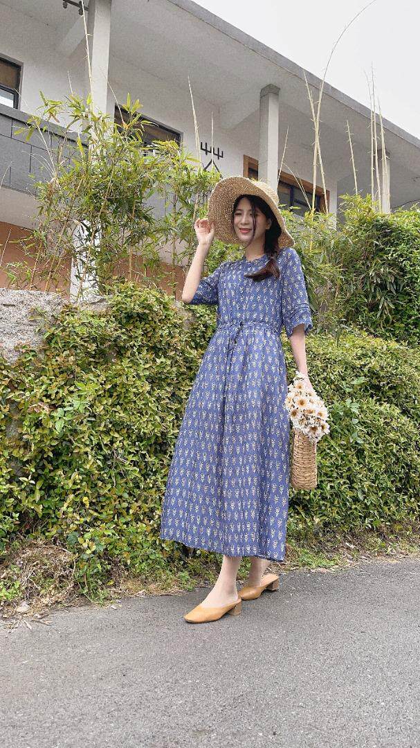 纯苎连衣裙，女装连衣裙，川哲