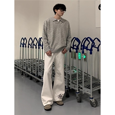 2025春秋新款潮牌宽松美式cleanfit慵懒风高级感毛衣针织毛衣，男装针织衫/毛衣，星座506A