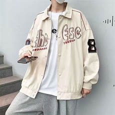 工装潮牌情侣装外套春秋港风嘻哈宽松棒球服夹克男士W3477-P55，男装夹克，星座512-2
