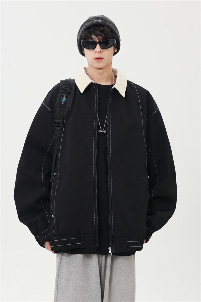 2025春休闲痞帅工装翻领夹克潮流外套得物二开XZ301b-2-JK2585P78,男装夹克,星座301B-2（原A443-1）