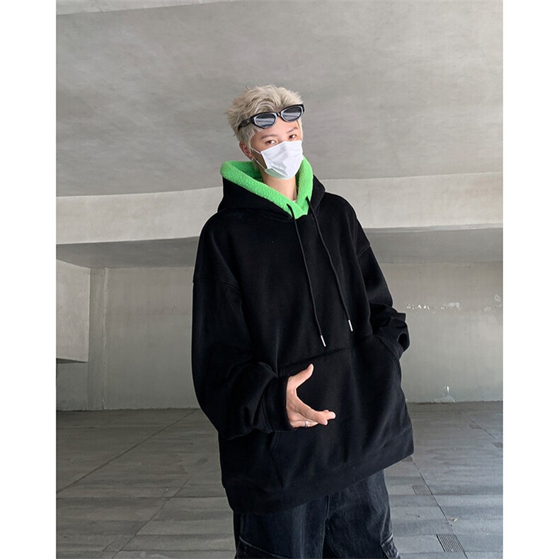 羊羔绒连帽卫衣女2024秋冬oversize加绒加厚宽松外套WY117-P45,女装短外套,星座308B-2
