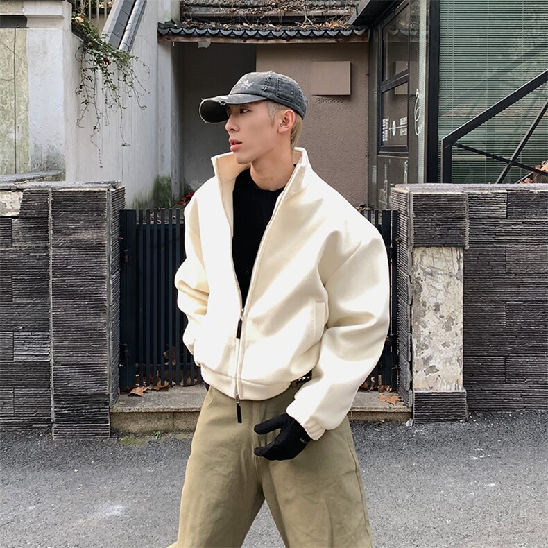 两千件现货到！高品质加厚2025春款毛呢夹克W2501双拉头设计,男装夹克,电商C313