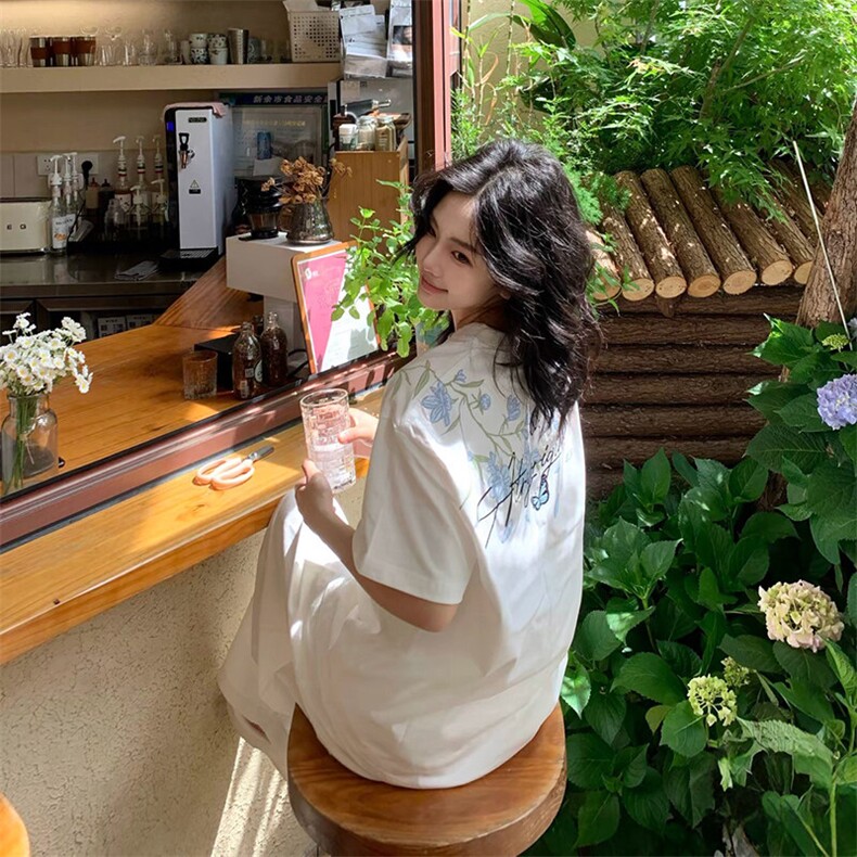 万针全刺绣解构设计260克重磅双纱纯棉高品质美式高街短袖T恤特35,男装T恤,电商A486