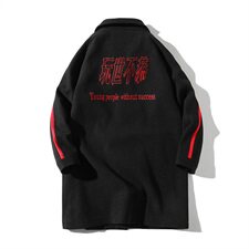 【】A003-HF009-P50冬装新款中长款绣字韩版大衣凹凸墙，男装毛呢大衣，电商A003