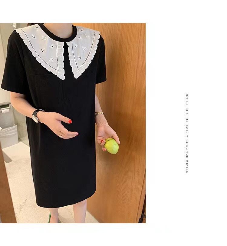 绣花拼接小黑裙,女装其它,喜午