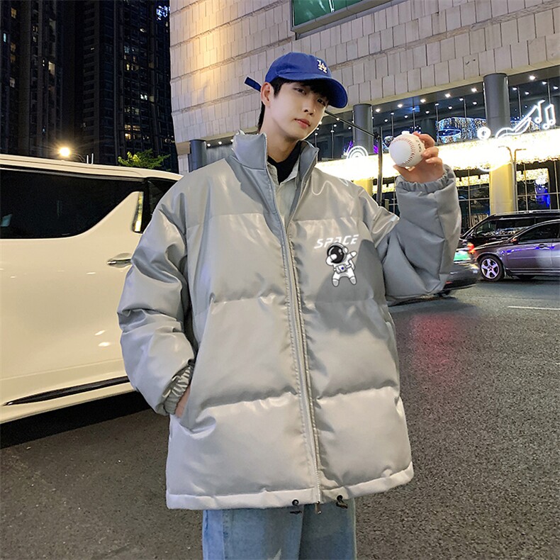 2025冬季新款潮流加厚棉衣PU皮棉服帅气面包服XZ102A-4-5139-P115，男装棉衣，星座211-2