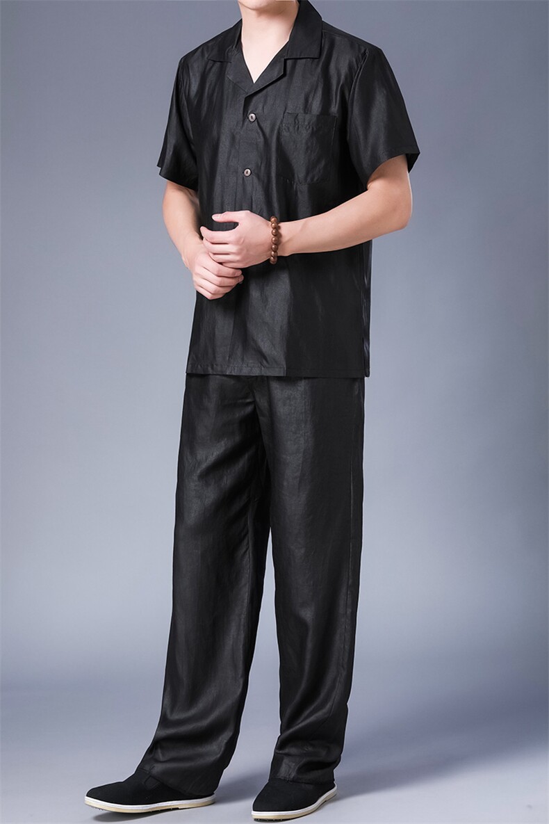 衬衫短袖2023新款中年男装高端商务休闲衬衣男士潮流两件套,男装休闲套装,电商B212（原钱塘6029）