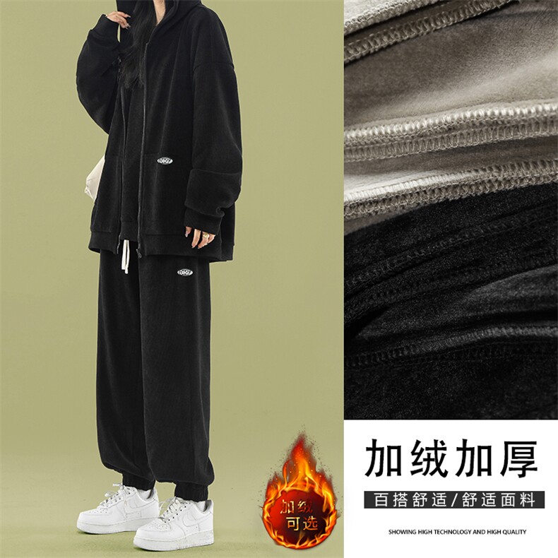 秋冬季潮牌重磅日系开衫连帽卫衣套装SJT873-特批176加绒特批206图片