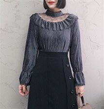 【现货】丝绒蕾丝拼接，其它，易霏金熙