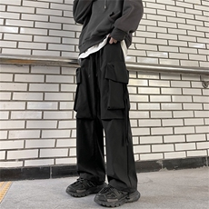秋季百搭宽松休闲长裤工装裤男日系复古多口袋束脚裤K7461-P36，男装休闲裤，星座512-3