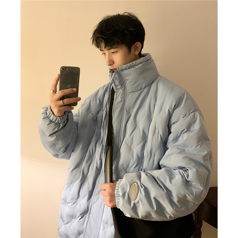 1定制面料棉衣大码M-5XL港风情侣半高领棉服外套男8707P125控168，男装棉衣，星座226-2