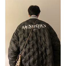 1港风定制面料宽松保暖棒球领大码M-5XL羽绒服外套8709P168控229，男装羽绒服，星座226-2