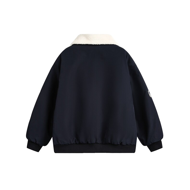 2025冬款翻领摇粒绒拼色绣标棉服-5661-228,男装棉衣,电商S012（CATTEE）
