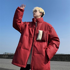 PU皮棉衣男冬季新款港风立领宽松休闲棉服学生面包服MF8603-P85，男装棉衣，星座214-3