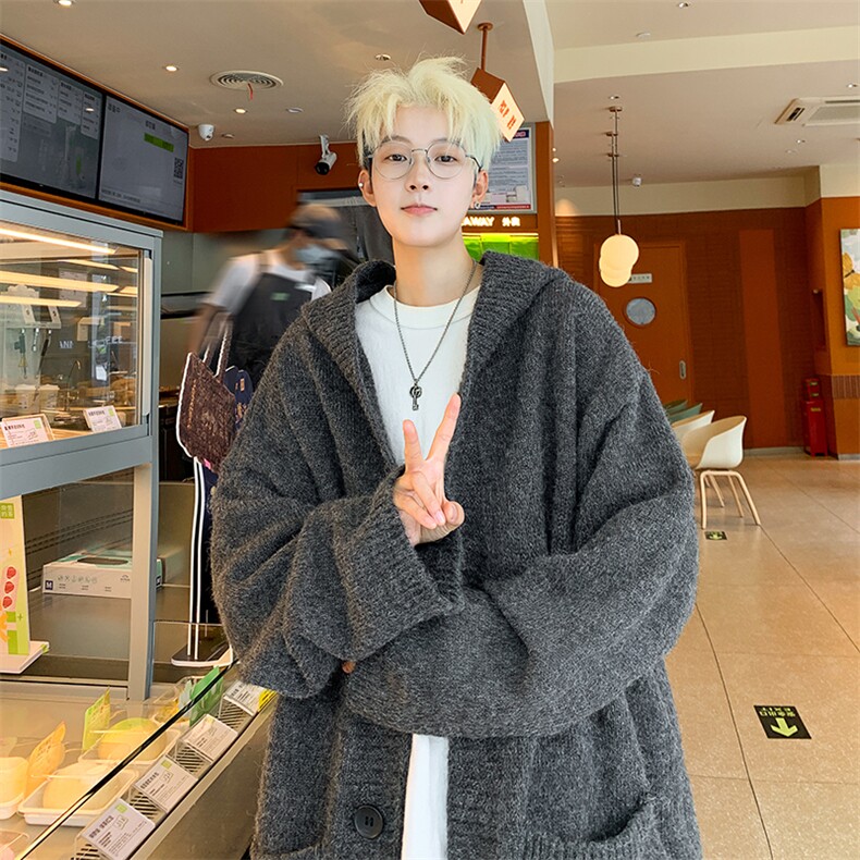 连帽男女宽松毛衣开衫针织衫外套W69-p78，男装针织衫/毛衣，星座1212