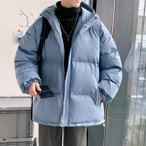 情侣款连帽棉衣男冬季加厚男士棉服潮流棉袄纯色A266-WT09-P65图片
