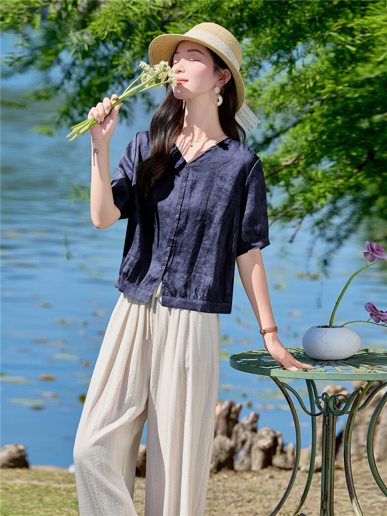 现货.苎麻.新品2026年夏季时尚品质女士两件套套装,女装套装/套裙,依万里
