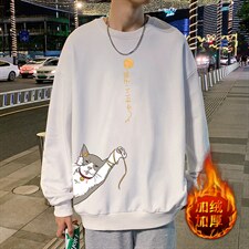 S6013-P28 加绒款-P33 秋季圆领卫衣男大码韩版宽松长袖外套图片