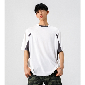 1可二开速干运动美式篮球街头大码M-5XL短袖T恤男DX78017P45控75图片
