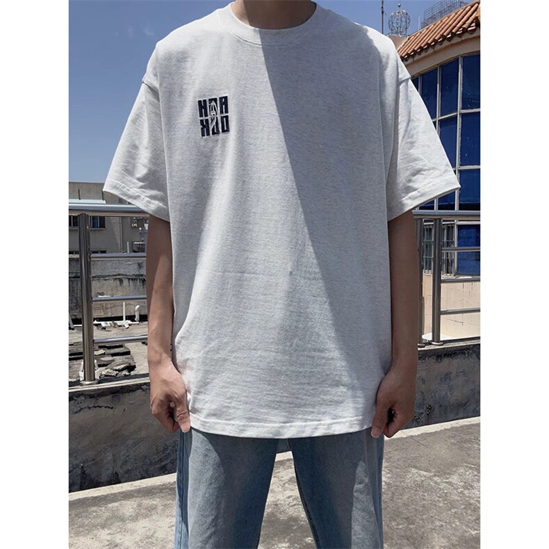 万针全刺绣工艺抖音得物高品质260克重磅纯棉双纱美式高街短袖T恤图片