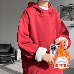 8XL-M连帽卫衣硬挺连帽卫衣男美式复古重磅帽衫加绒外套WY9105P68图片