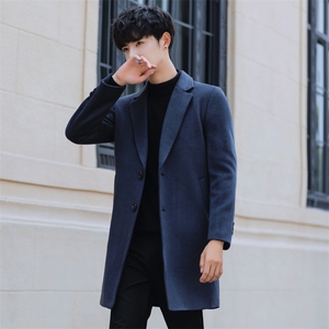 2026年秋冬季新款毛呢大衣男韩版修身羊毛呢男士休闲潮27008-P98，男装毛呢大衣，电商A355（原A415）