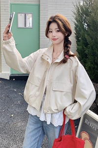 现货 米白色春季新款外套女短款休闲宽松上衣2C353--721#P165K268图片
