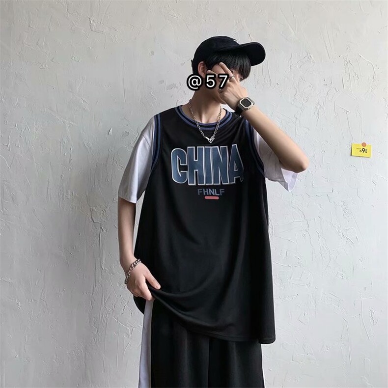 新款运动套装青年韩版潮流宽松bf潮牌短袖篮球班服两件套tz30-p40图片