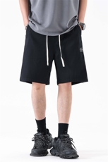 美式复古拼接牛仔短裤男夏季新款小众设计感刺绣阔腿裤316#-P49，男装牛仔裤，电商A178-1
