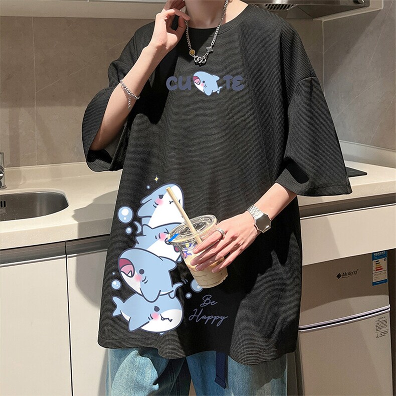 华夫格t恤男短袖男大码五分袖大皂风HT73432-P22,男装T恤,电商A040