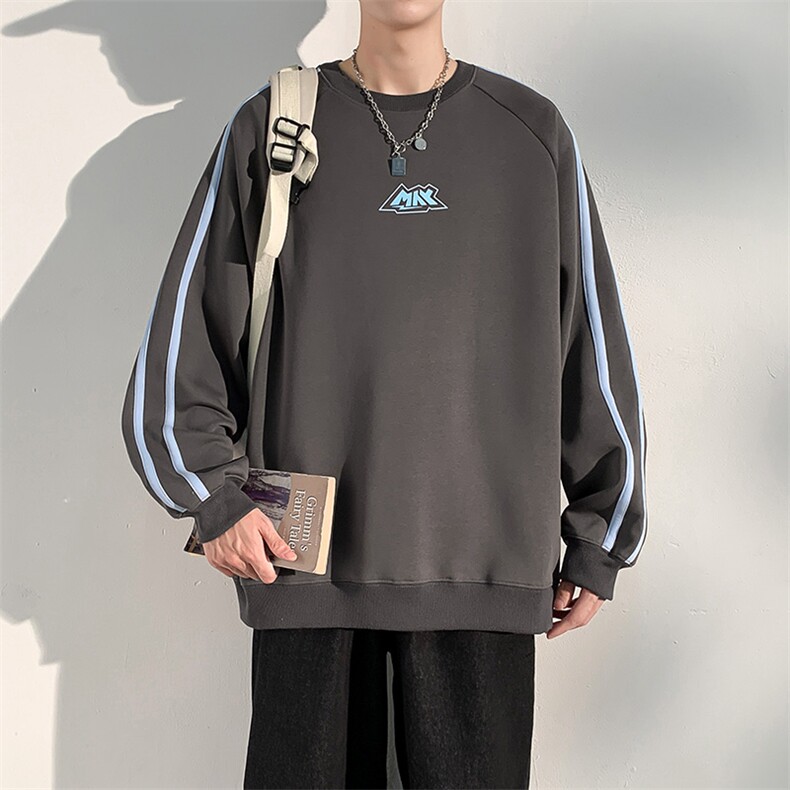 W6492-P40秋季新款300克美式vibe拉条圆领套头宽松卫衣,男装卫衣,星座109-1