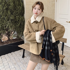 冬装新品加绒加厚复古美拉德皮毛一体浙宝208-8059-P180K268，女装羊羔毛/颗粒绒，浙宝208