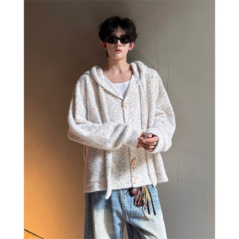 WY10142-特P53控98秋季设计感小众长帽绳大码男长袖连帽卫衣外套,女装短外套,电商A059