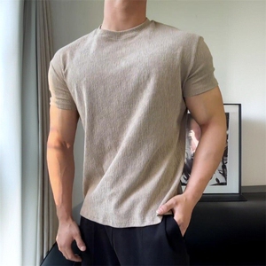 重磅GYM肌理V领透气弹力健身短袖JS15-特批35图片