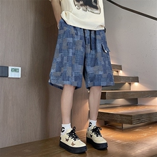 休闲裤男士韩版潮流痞百搭宽松2024夏季新款ins五分裤K5504-P28，男装牛仔裤，星座412-3