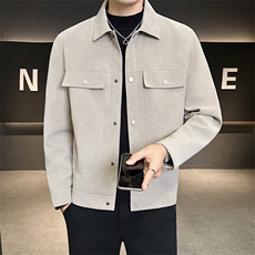 秋季夹克男2025新款工装口袋高级感皮夹克外套A313-8831-P145，男装夹克，电商A313