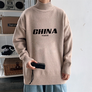 M18001-P45 加绒款-P65半高领毛衣男士大码针织衫男毛线衣男图片