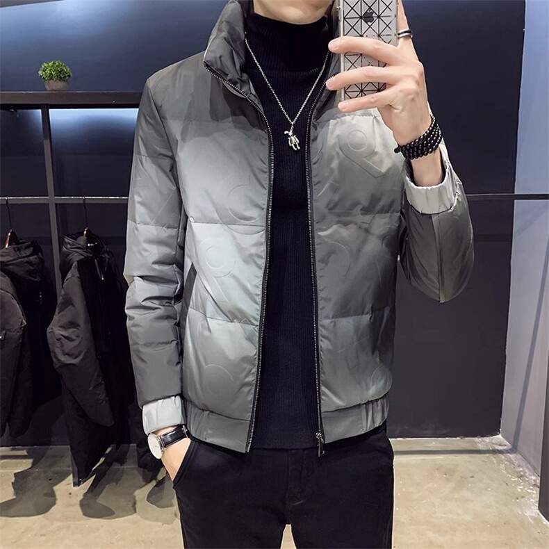 冬季短款男渐变保暖外套80%白鸭绒A313-Y9910-P160,男装棉衣,电商A313
